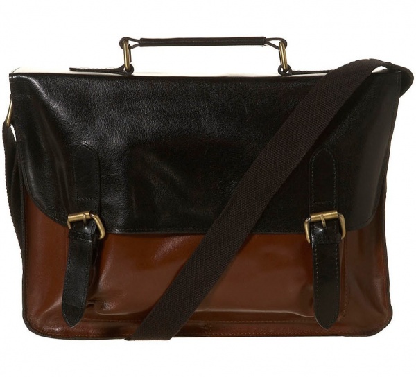 Topman Leather 2 Colour Satchel Topman Leather 2 Colour Satchel