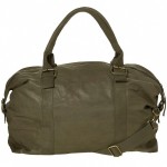 khaki antique leather holdall