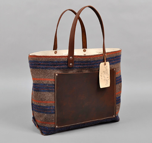 The Hill Side x Stanley & Sons Tote hickorees The Hill Side x Stanley & Sons Blanket Lining Stripe Tote