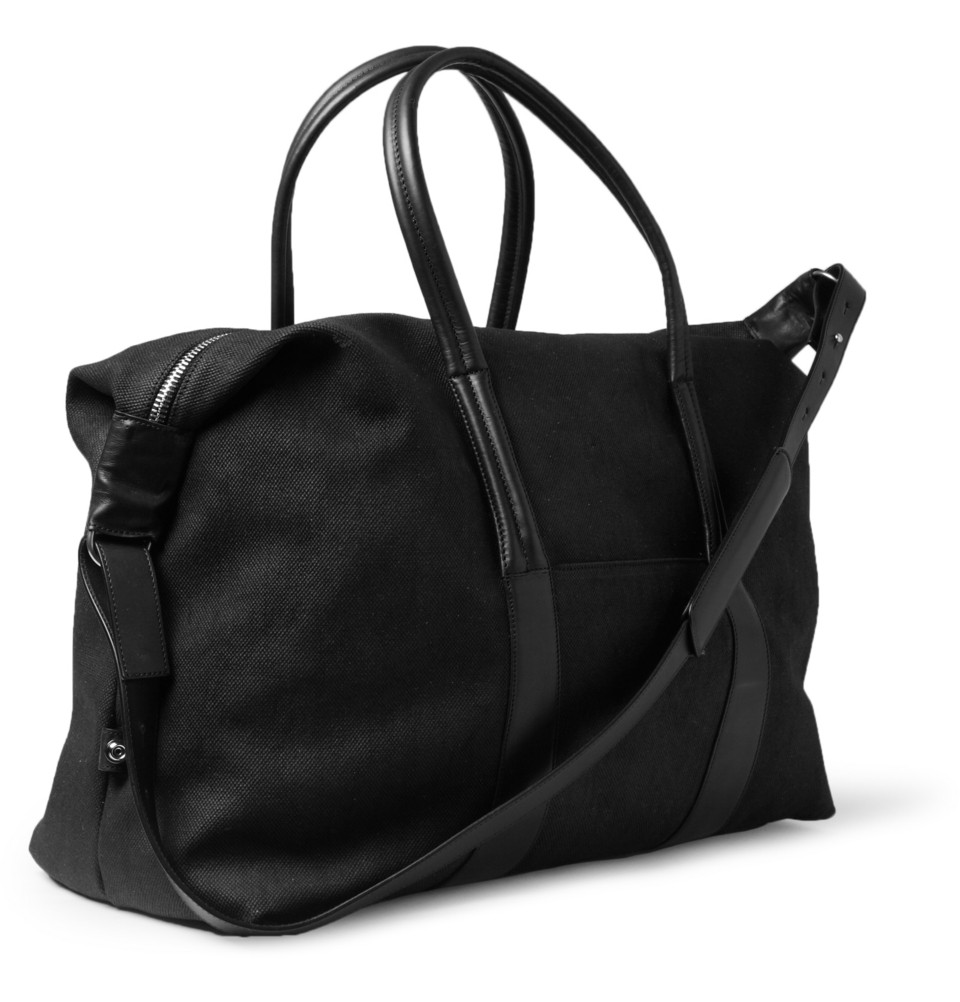 336461 mrp fr xl Maison Martin Margiela Leather Trimmed Canvas Holdall Bag