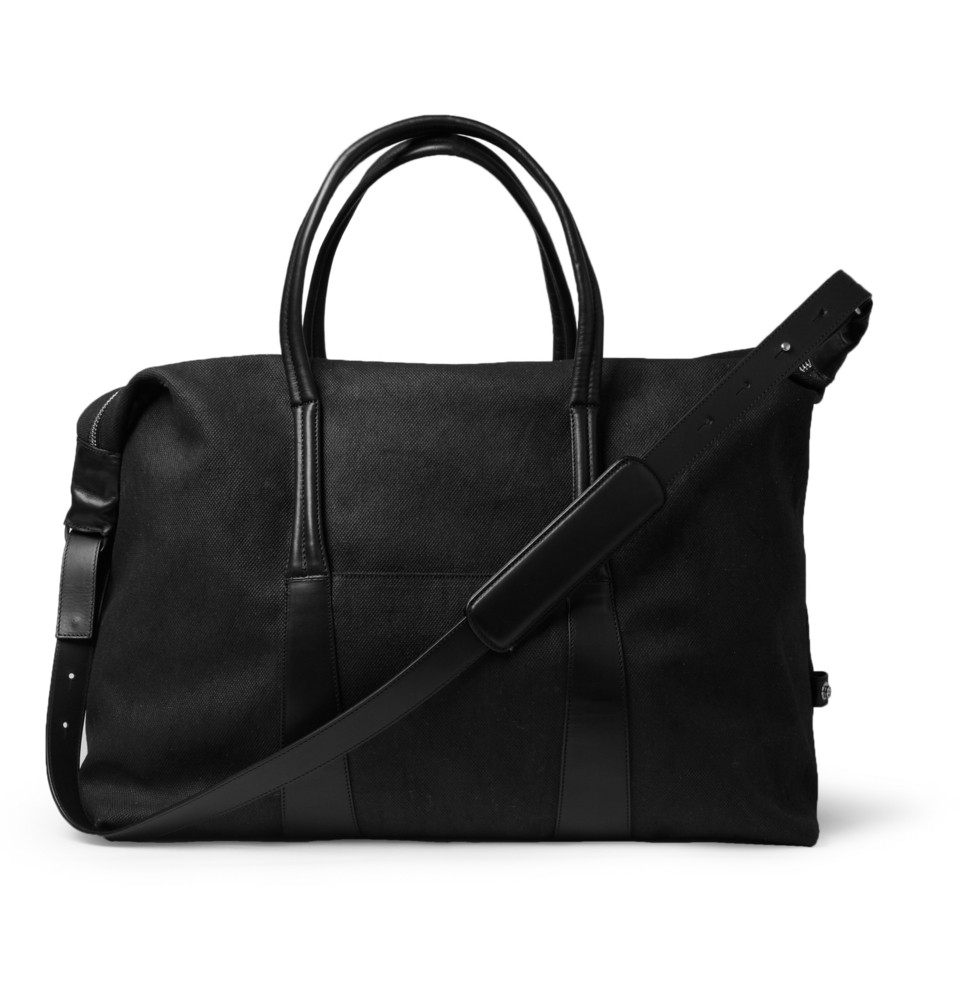 336461 mrp in xl Maison Martin Margiela Leather Trimmed Canvas Holdall Bag