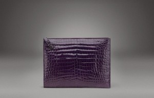 Bottega Veneta Iris Crocodile Fume Document Case