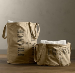Restoration Hardware Salvaged Tarp Laundry Hamper