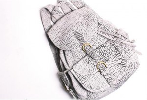 A.OK Acid White Leather Backpack