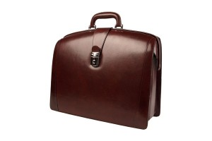 Bosca Triple Compartment Leather Briefcase