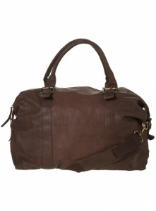 Topman Brown Leather Holdall