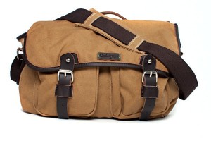 Ossington Greene Cotton Messenger Bag in Khaki