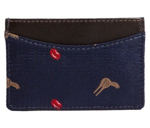 Jack Spade Embroidered Silk Card Wallet