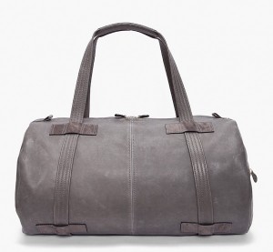 Alexander McQueen Grey Leather Duffel Bag