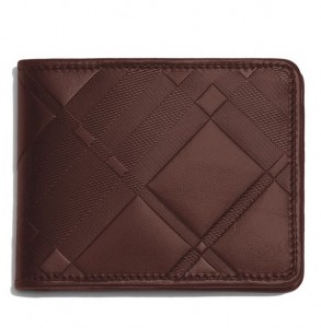 Burberry Embossed Leather Bifold Wallet