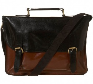 Topman Leather 2 Colour Satchel