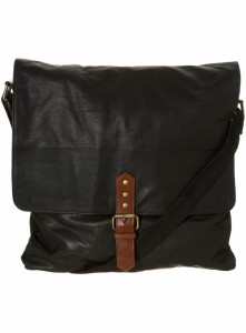 Topman Black Leather Stud Satchel