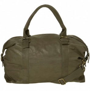Khaki Antique Leather Holdall