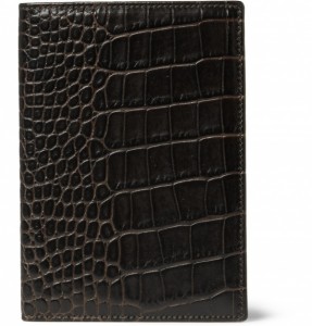 Smythson Crocodile-Embossed Leather Passport Cover