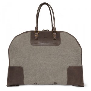 Boglioli Leather-Trimmed Cotton Suit Carrier