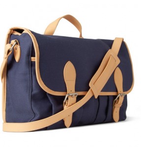 A.P.C. Cotton-Twill & Leather Satchel