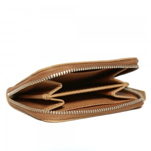 Wood Wood Leather Zip Card Wallet