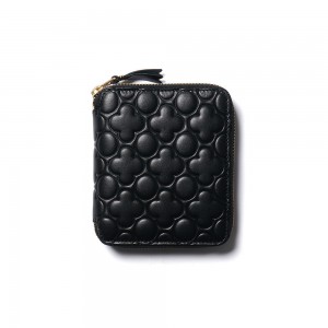Comme des Garcons WALLET Embossed Leather Line Zip Wallet