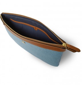 Mismo Leather-Trimmed Cotton-Canvas Pouch